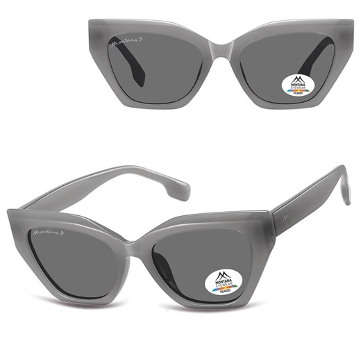 Damskie okulary przeciwsłoneczne kocie z polaryzacją MP55E szare ze sklepu Stylion w kategorii Okulary przeciwsłoneczne damskie - zdjęcie 185965825