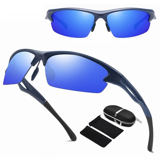Sportowe okulary przeciwsłoneczne polaryzacyjne STL58 Granatowe ze sklepu Stylion w kategorii Okulary przeciwsłoneczne męskie - zdjęcie 185965887