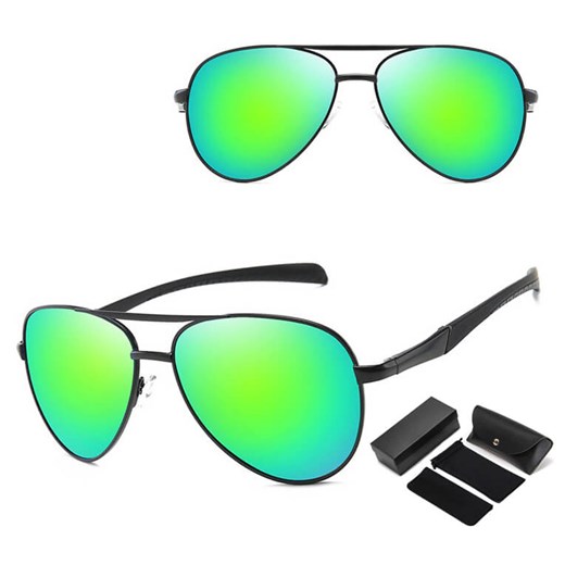 Męskie Przeciwsłoneczne okulary pilotki z polaryzacją STL53A zielone/czarne ze sklepu Stylion w kategorii Okulary przeciwsłoneczne męskie - zdjęcie 185965888
