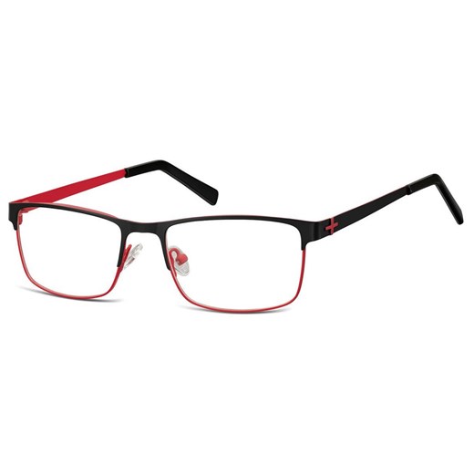 Męskie oprawki korekcyjne zerówki okulary prostokątne M3D czarny/bordowy ze sklepu Stylion w kategorii Oprawki do okularów męskich - zdjęcie 185965947
