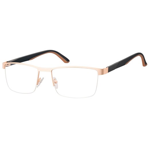Męskie żyłkowe oprawki korekcyjne okulary zerówki 982E złoty/czarny ze sklepu Stylion w kategorii Oprawki do okularów męskich - zdjęcie 185966015