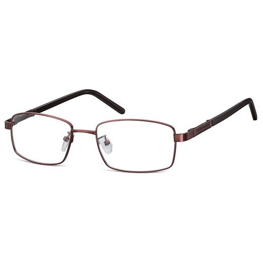 Męskie oprawki korekcyjne zerówki okulary prostokątne metalowe 659B Brązowe ze sklepu Stylion w kategorii Okulary korekcyjne męskie - zdjęcie 185966019