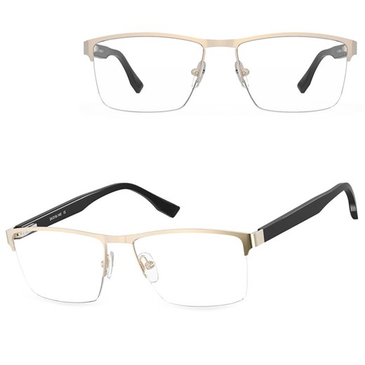 Małe męskie okulary na żyłkę oprawki korekcyjne zerówki 877E złote ze sklepu Stylion w kategorii Oprawki do okularów męskich - zdjęcie 185966037