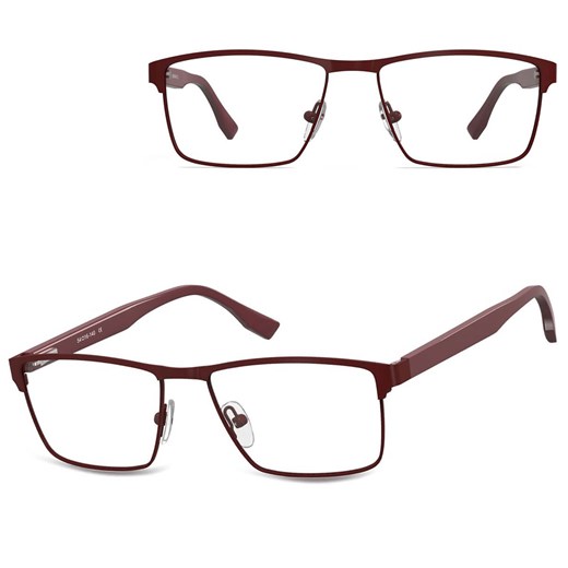 Męskie oprawki korekcyjne okulary zerówki 876D bordowe ze sklepu Stylion w kategorii Oprawki do okularów męskich - zdjęcie 185966046