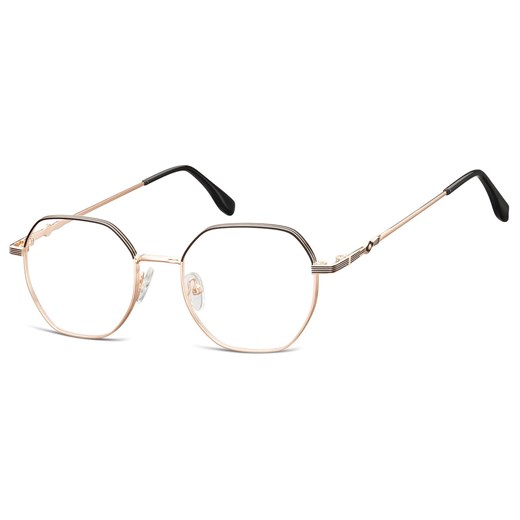 Damskie Oprawki korekcyjne sześciokątne okulary zerówki 905B złoty/czarny ze sklepu Stylion w kategorii Oprawki do okularów damskie - zdjęcie 185966066