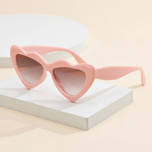 Okulary przeciwsłoneczne dla dziewczynki Serce STKD-09B różowe ze sklepu Stylion w kategorii Okulary zerówki męskie - zdjęcie 185966156