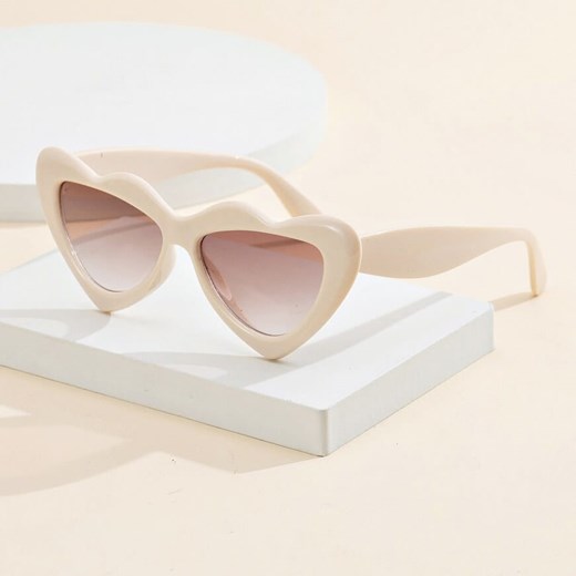 Okulary przeciwsłoneczne dla dziewczynki Serce STKD-09E kremowe ze sklepu Stylion w kategorii Okulary zerówki męskie - zdjęcie 185966159