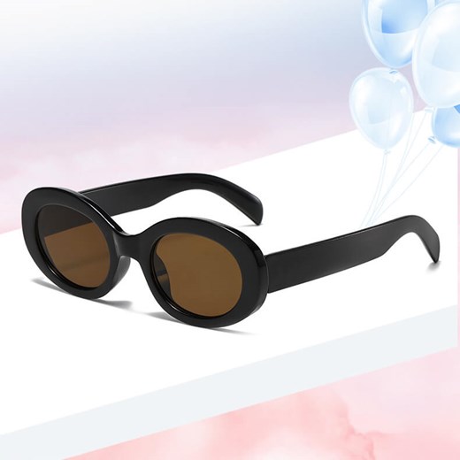 Okulary przeciwsłoneczne dla dziewczynki owalne STKD-02B czarne/brązowe ze sklepu Stylion w kategorii Okulary zerówki męskie - zdjęcie 185966177