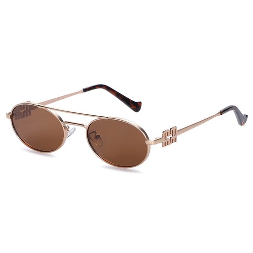 Okulary przeciwsłoneczne owalne UV400 SKK-06C złoty/brązowy - id: 9492 - marki Stylion - 185966197 Okulary przeciwsłoneczne owalne UV400 SKK-06C złoty/brązowy ze sklepu Stylion w kategorii Okulary przeciwsłoneczne damskie - zdjęcie 185966197
