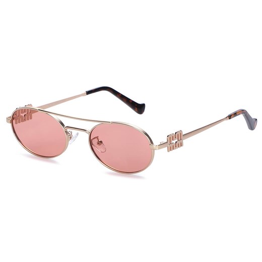 Okulary przeciwsłoneczne owalne UV400 SKK-06E złoty/różowy ze sklepu Stylion w kategorii Okulary przeciwsłoneczne damskie - zdjęcie 185966199