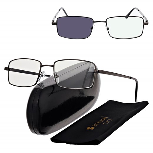 Plusy +4.00 Fotochromowe okulary do czytania z flexami ST342 czarne ze sklepu Stylion w kategorii Okulary korekcyjne damskie - zdjęcie 185966228