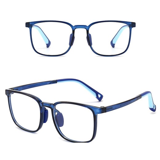 Okulary dla dzieci zerówki do komputera z filtrem Blue Light 25169A granatowe ze sklepu Stylion w kategorii Okulary zerówki męskie - zdjęcie 185966247