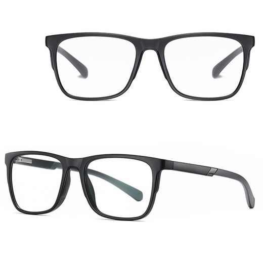 Męskie okulary zerówki z filtrem Blue Light i Antyrefleks do komputera 25170 czarny/szary ze sklepu Stylion w kategorii Okulary zerówki męskie - zdjęcie 185966265