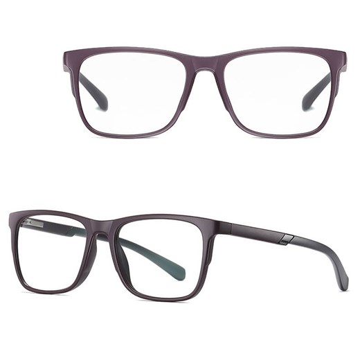 Męskie okulary zerówki z filtrem Blue Light i Antyrefleks do komputera 25170D fiolet/szary ze sklepu Stylion w kategorii Okulary zerówki męskie - zdjęcie 185966269