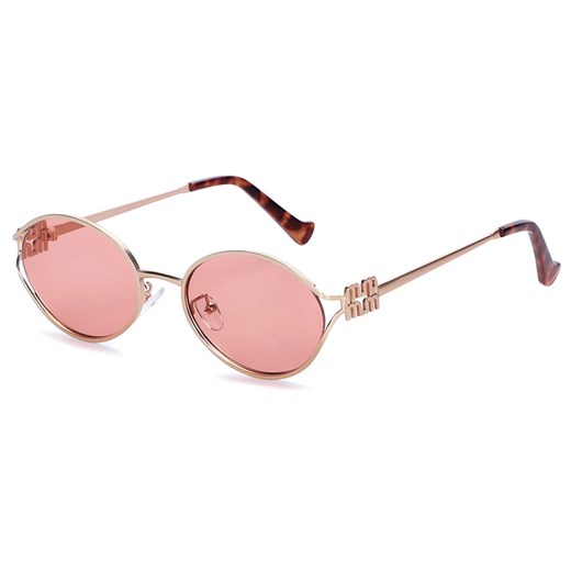 Damskie okulary przeciwsłoneczne owalne UV400 SKK-05E złoty/różowy ze sklepu Stylion w kategorii Okulary przeciwsłoneczne damskie - zdjęcie 185966287