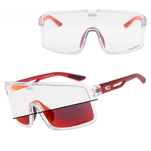 Sportowe okulary przeciwsłoneczne fotochromowe GOG E517-3C bezbarwny/bordo ze sklepu Stylion w kategorii Okulary przeciwsłoneczne męskie - zdjęcie 185966306
