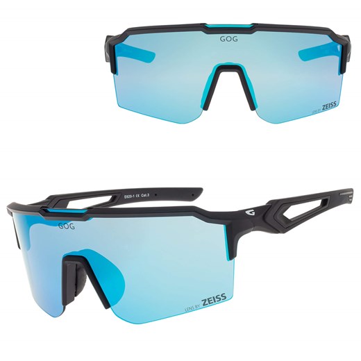 Okulary przeciwsłoneczne sportowe LENS BY ZEISS - GOG E620-1 czarny/niebieski ze sklepu Stylion w kategorii Okulary przeciwsłoneczne męskie - zdjęcie 185966318