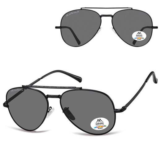 Okulary przeciwsłoneczne z polaryzacją pilotki MP185E czarny ze sklepu Stylion w kategorii Okulary przeciwsłoneczne męskie - zdjęcie 185966358