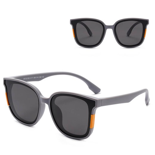 Dziecięce 4-7 lat gumowe okulary przeciwsłoneczne polaryzacyjne POL-JR-60C szare ze sklepu Stylion w kategorii Okulary przeciwsłoneczne dziecięce - zdjęcie 185966478