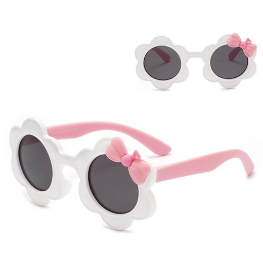 Dziecięce 2-4 lata gumowe okulary przeciwsłoneczne polaryzacyjne POL-JR-55B biały/róż - id: 9819 - marki Stylion - 185966486 Dziecięce 2-4 lata gumowe okulary przeciwsłoneczne polaryzacyjne POL-JR-55B biały/róż ze sklepu Stylion w kategorii Okulary przeciwsłoneczne dziecięce - zdjęcie 185966486