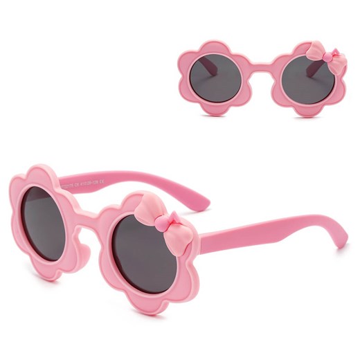 Dziecięce 2-4 lata gumowe okulary przeciwsłoneczne polaryzacyjne POL-JR-55E róż ze sklepu Stylion w kategorii Okulary przeciwsłoneczne dziecięce - zdjęcie 185966489