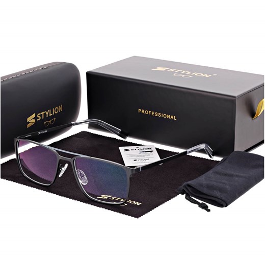 Męskie okulary Fotochromowe PREMIUM +2.25 do czytania z antyrefleksem STF380 ze sklepu Stylion w kategorii Okulary korekcyjne męskie - zdjęcie 185966558