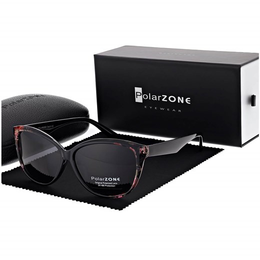 Damskie kocie okulary przeciwsłoneczne z polaryzacją i filtrem UV400 POL-812 PolarZone ze sklepu Stylion w kategorii Okulary przeciwsłoneczne damskie - zdjęcie 185966566