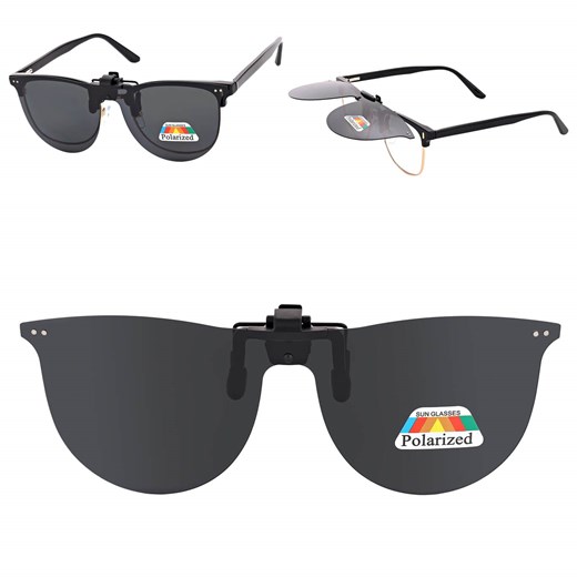 Nakładki przeciwsłoneczne polaryzacyjne na okulary korekcyjne NA-182 czarne ze sklepu Stylion w kategorii Okulary przeciwsłoneczne męskie - zdjęcie 185966567