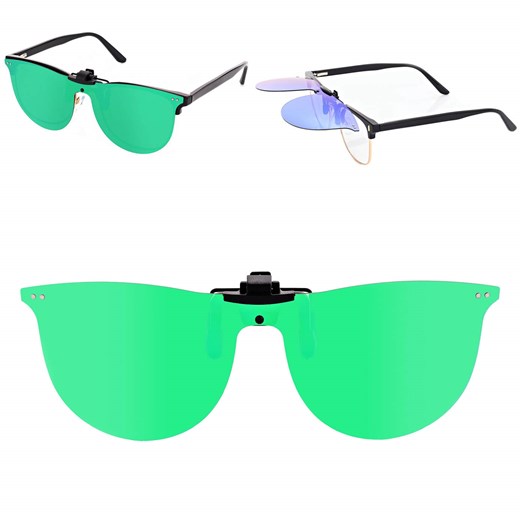 Nakładki przeciwsłoneczne polaryzacyjne na okulary korekcyjne NA-182B zielone ze sklepu Stylion w kategorii Okulary przeciwsłoneczne męskie - zdjęcie 185966569
