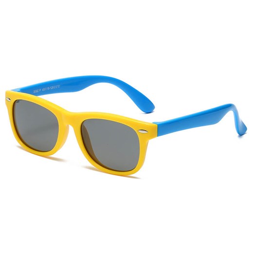 Dziecięce 5-9 lat gumowe okulary przeciwsłoneczne polaryzacyjne POL-JR-57C yellow/blue ze sklepu Stylion w kategorii Okulary przeciwsłoneczne męskie - zdjęcie 185966598