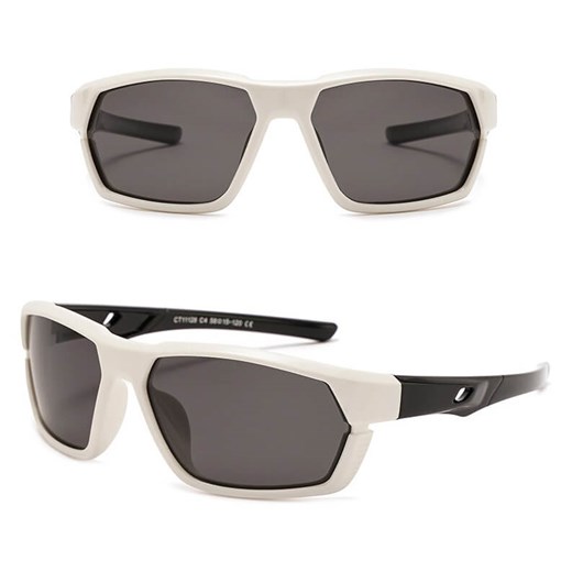 Dziecięce 6-10 lat gumowe okulary przeciwsłoneczne polaryzacyjne POL-JR-63B biały/czarny ze sklepu Stylion w kategorii Okulary korekcyjne męskie - zdjęcie 185966625