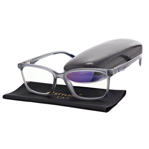 Męskie okulary +3.00 do czytania i komputera Blue Light ST339 szare ze sklepu Stylion w kategorii Okulary korekcyjne męskie - zdjęcie 185966645