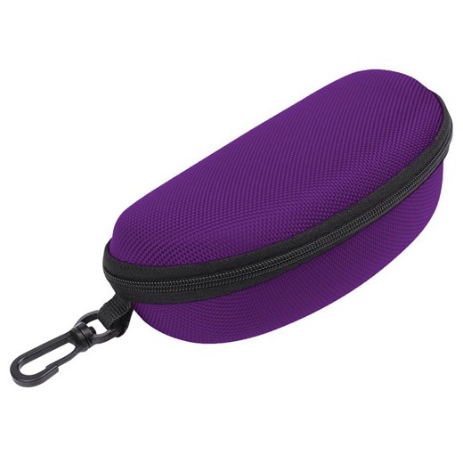 Etui na okulary futerał na zamek z karabińczykiem kolor fioletowy ze sklepu Stylion w kategorii Okulary zerówki męskie - zdjęcie 185966665