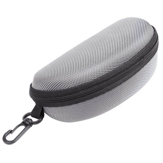 Etui na okulary futerał na zamek z karabińczykiem kolor srebrny ze sklepu Stylion w kategorii Okulary zerówki męskie - zdjęcie 185966666