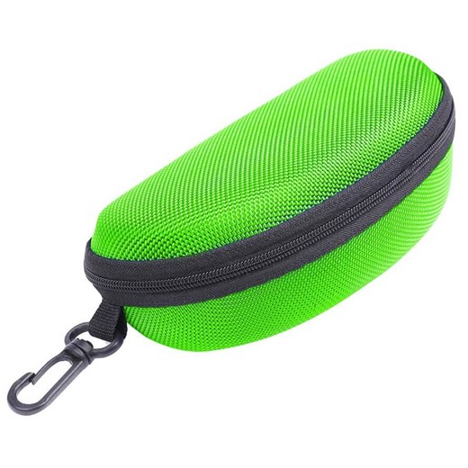 Etui na okulary futerał na zamek z karabińczykiem kolor zielony ze sklepu Stylion w kategorii Okulary zerówki męskie - zdjęcie 185966667