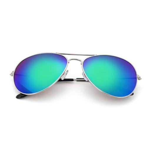 Okulary Pilotki srebrno niebieskie aviator przeciwsłoneczne 2163b ze sklepu Stylion w kategorii Okulary przeciwsłoneczne damskie - zdjęcie 185966737