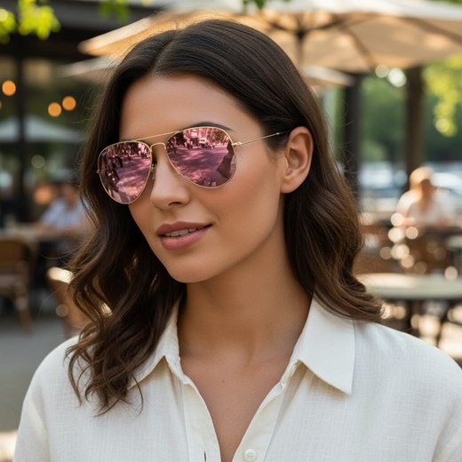 Okulary przeciwsłoneczne z polaryzacją pilotki POL-3026G złoty/różowy ze sklepu Stylion w kategorii Okulary przeciwsłoneczne damskie - zdjęcie 185966875