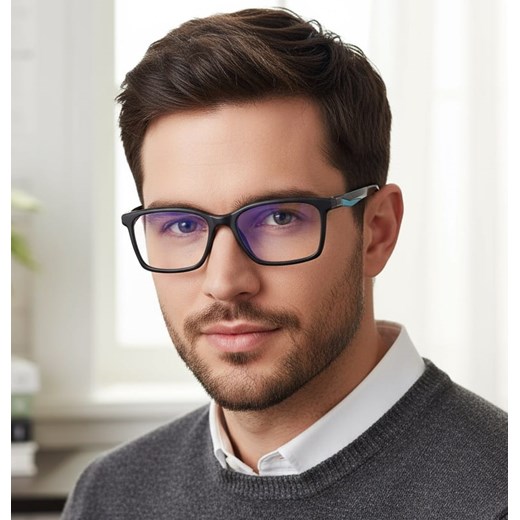 Męskie okulary +2.00 do czytania i komputera Blue Light ST338 czarne ze sklepu Stylion w kategorii Okulary przeciwsłoneczne męskie - zdjęcie 185966889