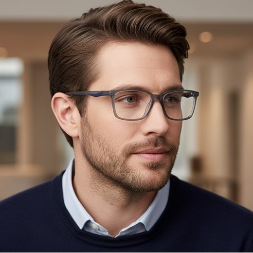 Męskie okulary +3.50 do czytania i komputera Blue Light ST339 szare ze sklepu Stylion w kategorii Okulary korekcyjne męskie - zdjęcie 185966927