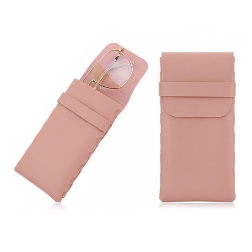 Pokrowiec na okulary zamykany na klapkę ET-135E różowy ze sklepu Stylion w kategorii Etui - zdjęcie 185966947