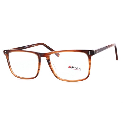 Okulary zerówki korekcyjne oprawki nerdy prostokątne STAC-49D imitujące drewno ze sklepu Stylion w kategorii Oprawki do okularów damskie - zdjęcie 185966967