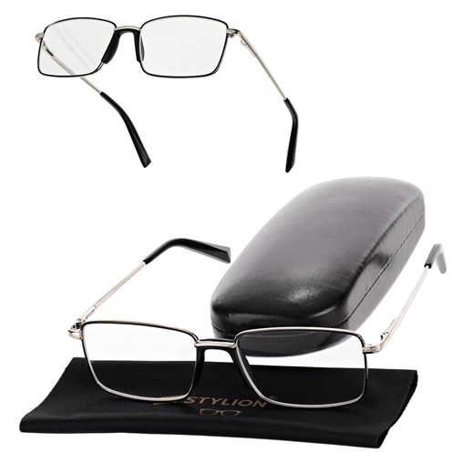 Plusy +2.50 Męskie okulary do czytania korekcyjne FLEX ST333 srebrne ze sklepu Stylion w kategorii Okulary korekcyjne męskie - zdjęcie 185967016