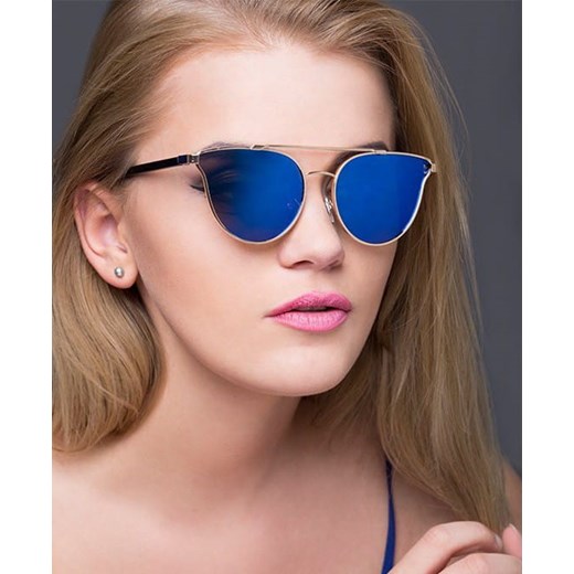 Damskie okulary przeciwsłoneczne Glam Rock Kocie oczy lustrzanki 1475 ze sklepu Stylion w kategorii Okulary przeciwsłoneczne damskie - zdjęcie 185967225