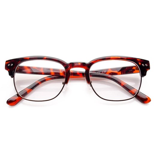 Okulary półramkowe zerówki w panterkę 0054 ze sklepu Stylion w kategorii Okulary przeciwsłoneczne damskie - zdjęcie 185967227