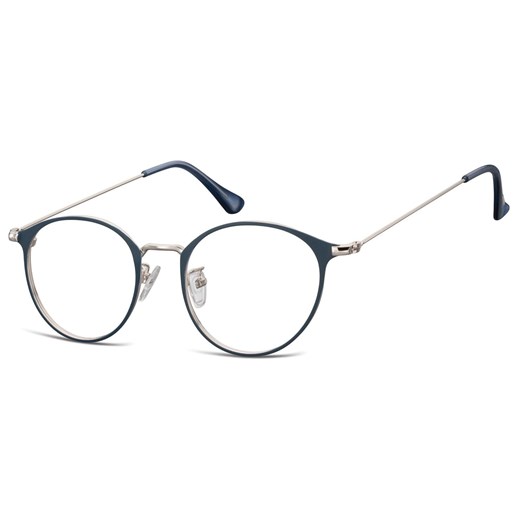 Okulary zerówki oprawki korekcyjne lenonki owalne 923D granatowo-srebrne ze sklepu Stylion w kategorii Okulary korekcyjne męskie - zdjęcie 185967406