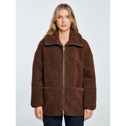 Bluza damska z imitacji baranka brązowa Anabela 804 ze sklepu Big Star w kategorii Bluzy damskie - zdjęcie 185967655