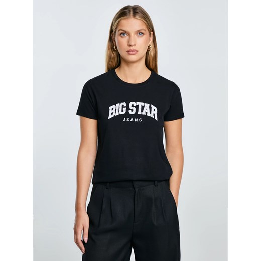 Koszulka damska bawełniana z logo BIG STAR czarna Ramila 906 ze sklepu Big Star w kategorii Bluzki damskie - zdjęcie 185967828