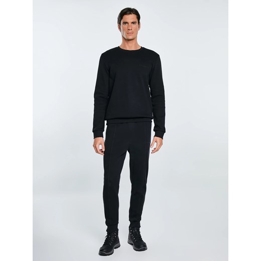 Bluza męska ze splotem pique czarna Wiler 906 L Big Star