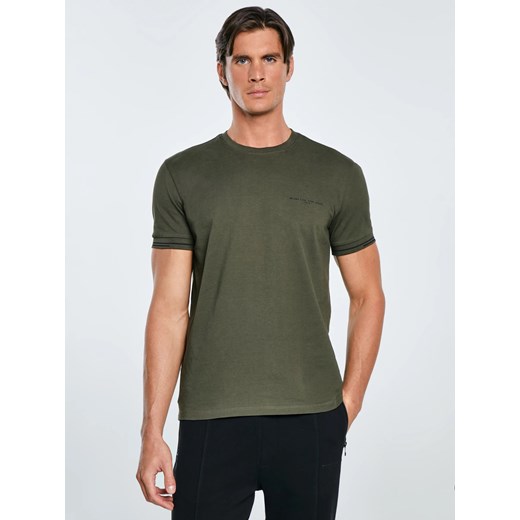 Koszulka męska bawełniana z logo BIG STAR khaki Wlader 303 ze sklepu Big Star w kategorii T-shirty męskie - zdjęcie 185967878