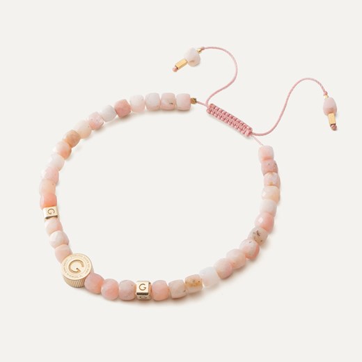 Bransoletka na nogę z różowym opalem, srebro 925 w złotym pokryciu ze sklepu GIORRE w kategorii Bransoletki - zdjęcie 185968247